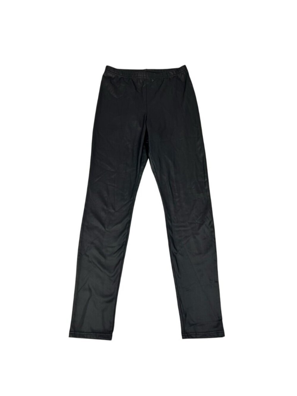 Lo Classe Couture Womens Ankle Pants Black Pull On Pleather Faux Leather XS